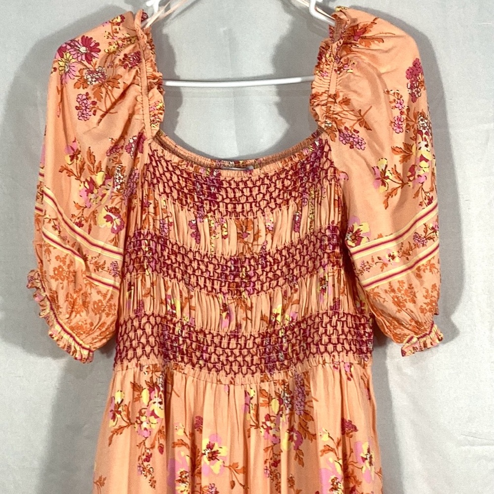 Baltic Born Peach Floral Midi Dress - Picture 5 of 12